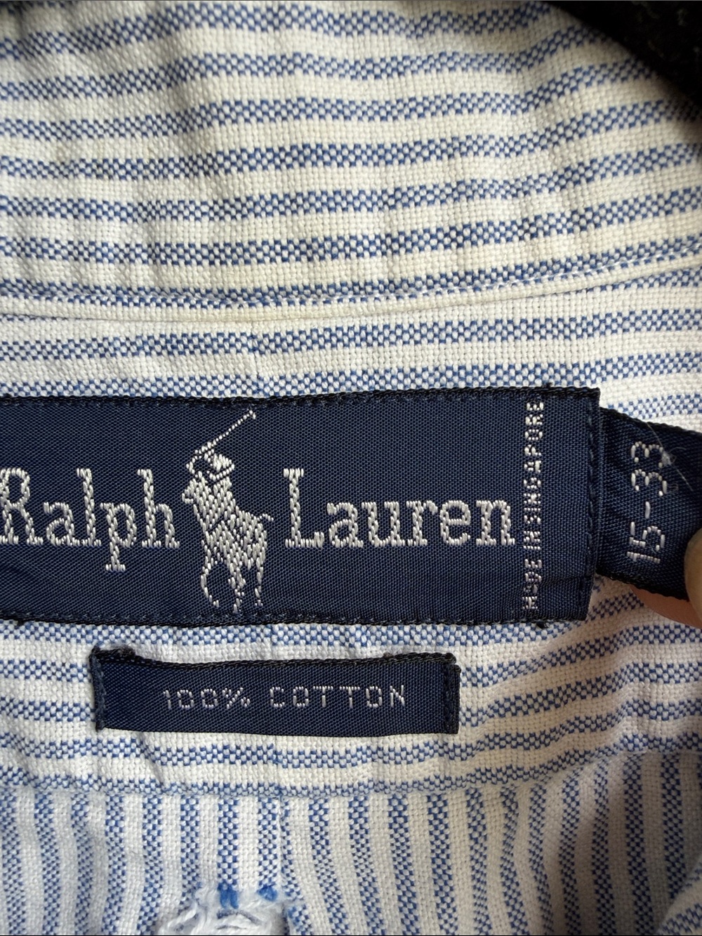 Ralph Lauren Light Blue and White Striped Button-Down Shirt - Picture 2 of 8